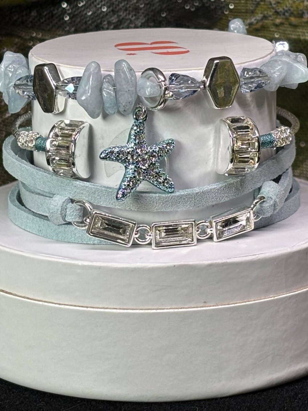 Bomb Party "Starfish Wishes" Summer Stacks 3 Bracelet Stack Set with Starfish